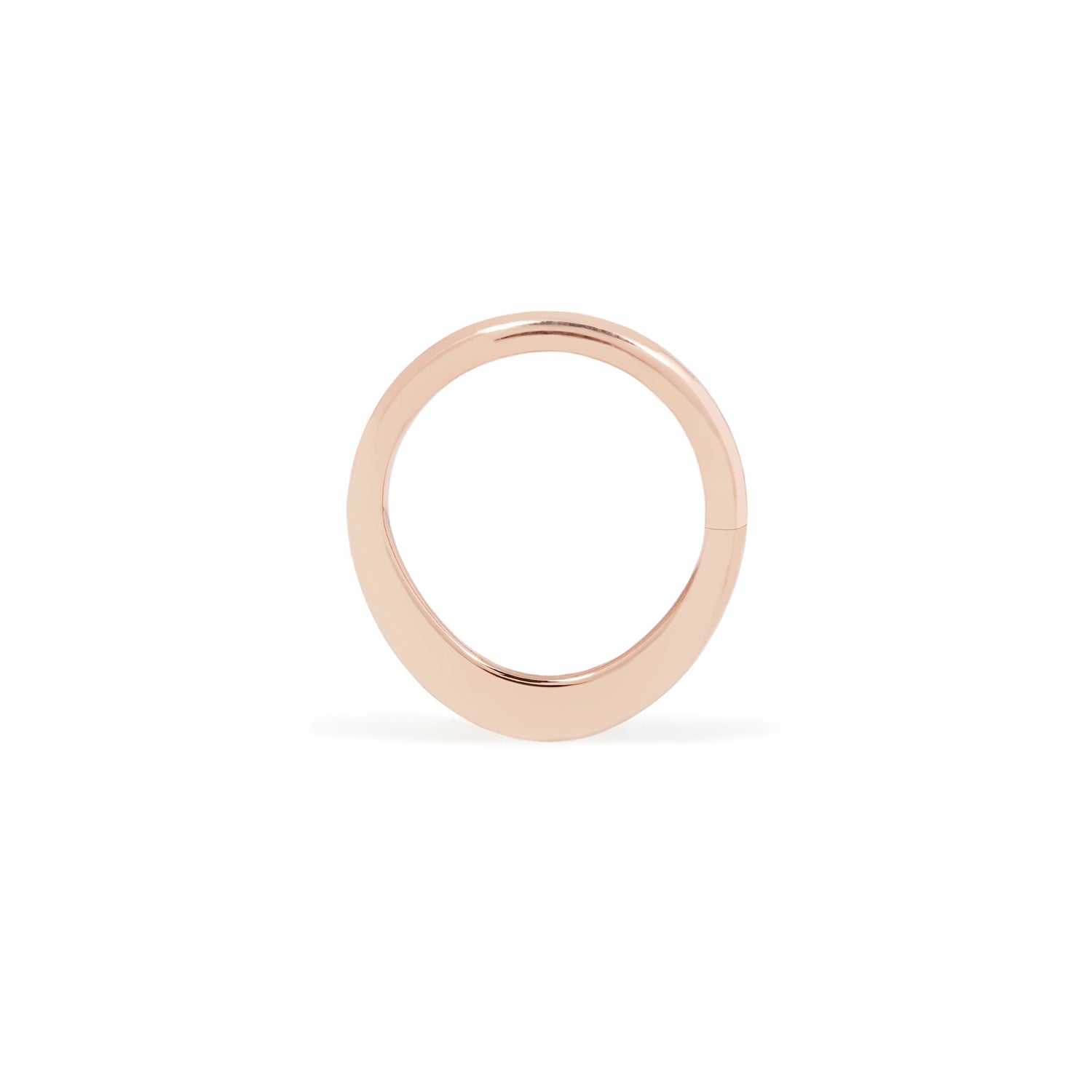 14 karat rose gold smashed seam ring, high polish