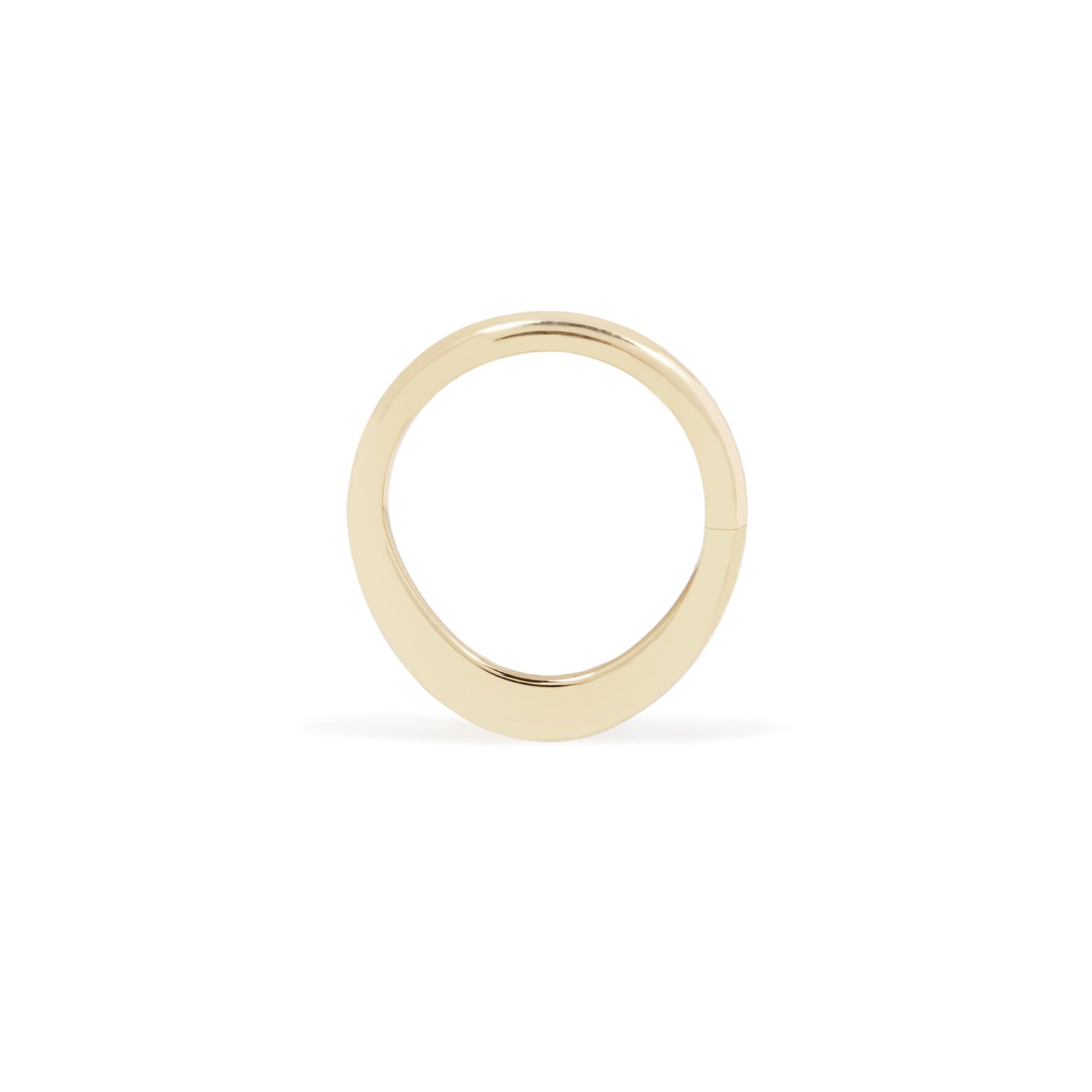 14 karat yellow gold smashed seam ring, high polish