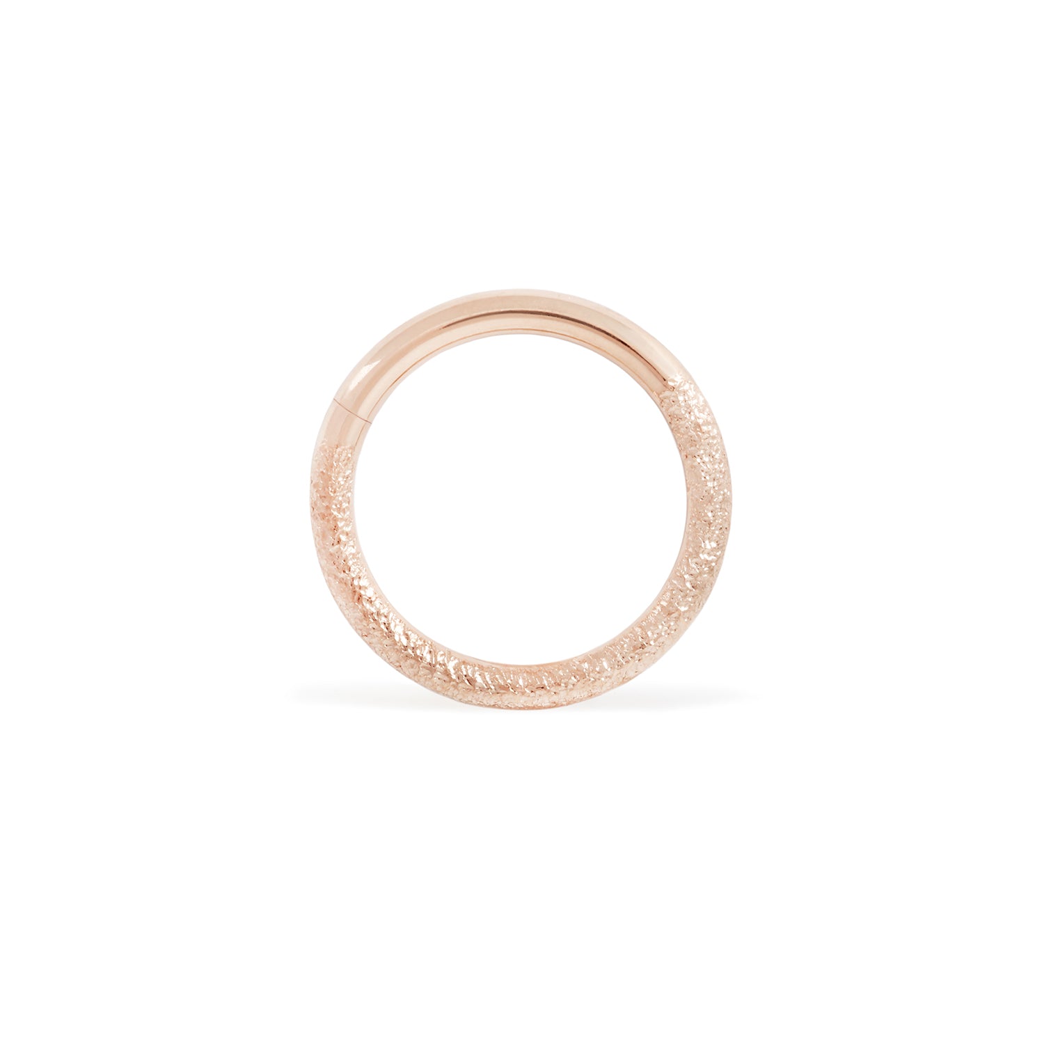 14 karat rose gold seam ring, stippled texture