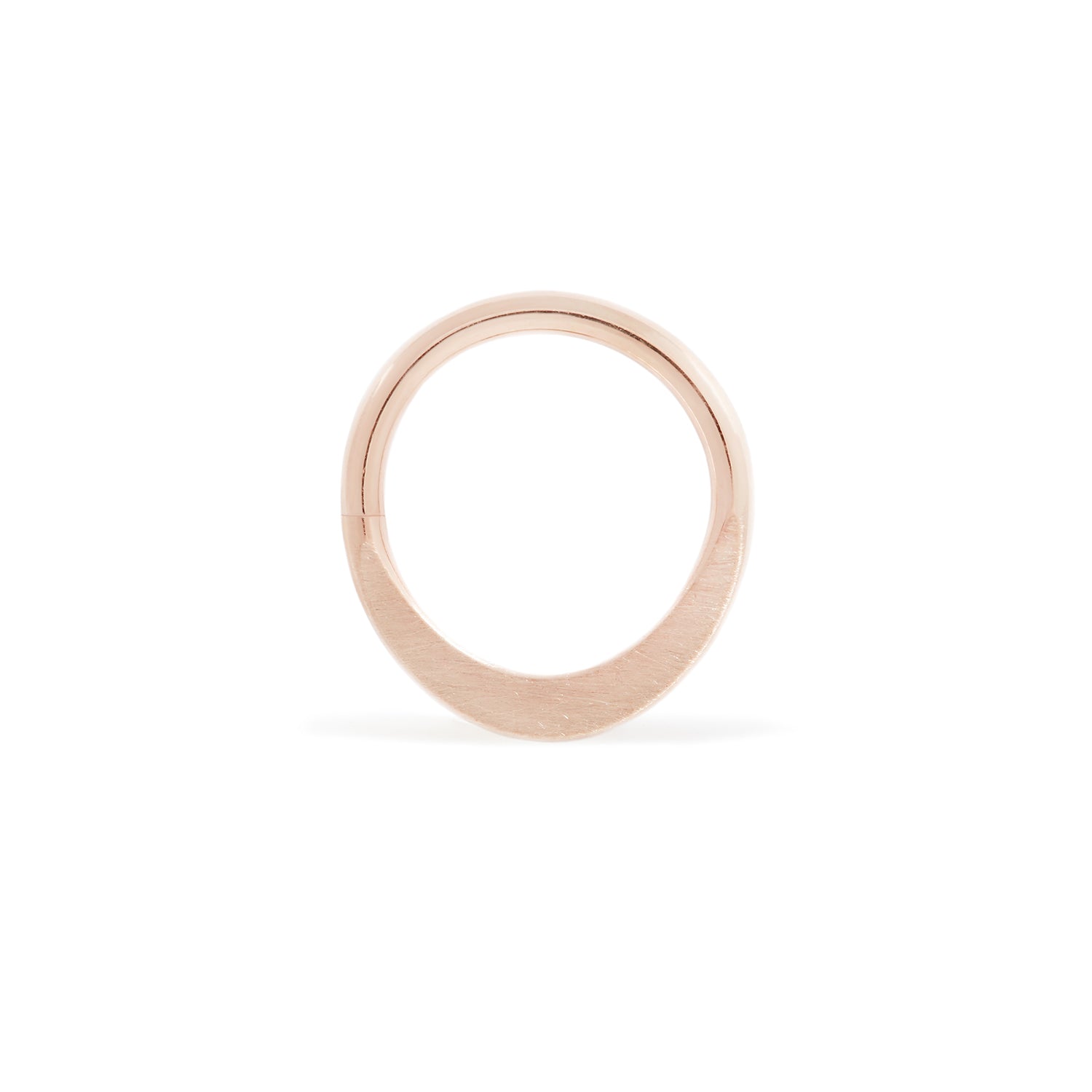 14 karat rose gold smashed seam ring, brushed texture